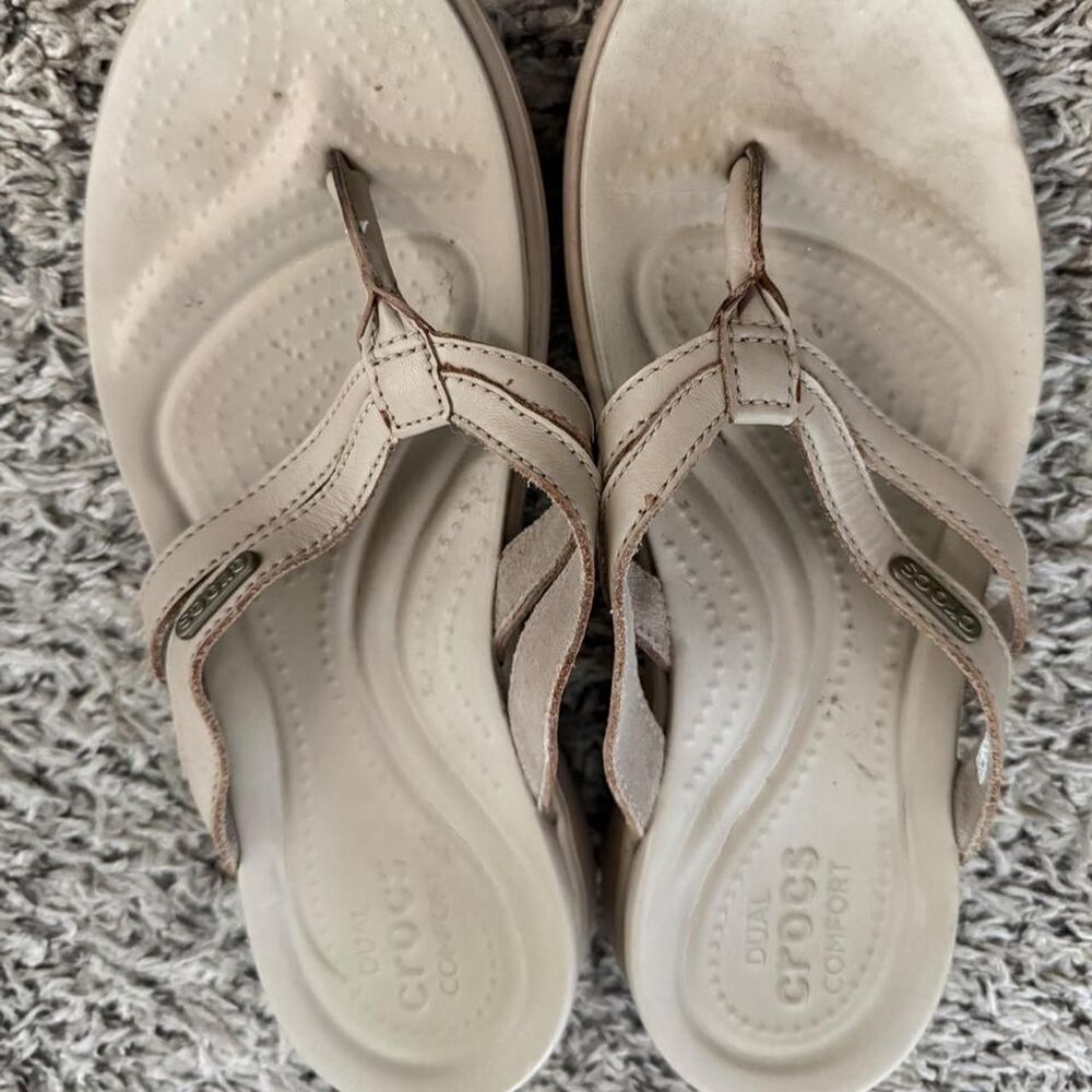 Crocs Women's Tan and Cream Clogs